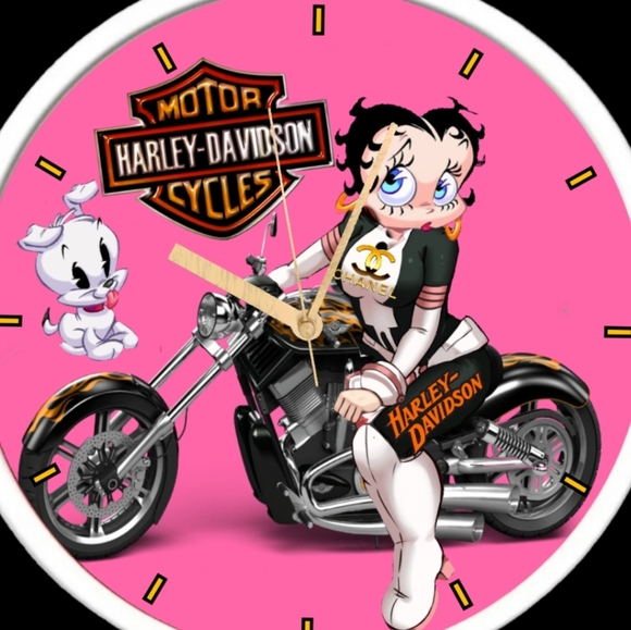 Betty Boop Harley Davidson clock - Picture 2 of 4